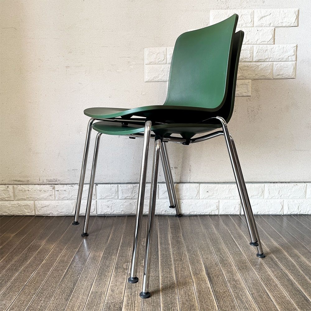 ヴィトラ vitra ハルチューブ HAL Tube サイドチェア ダイニングチェア グリーン スタッキング ジャスパー・モリソン 定価￥39,600- A ◎