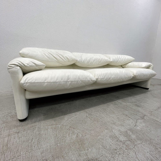 カッシーナイクスシー Cassina ixc. 675-3P マラルンガ MARALUNGA 3Pソファ 3人掛け W235cm 本革 ホワイト ヴィコ・マジストレッティ  定価￥2,629,000- 〓