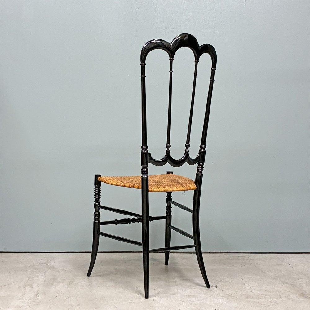 フラテッリ・レヴァッジ Fratelli Levaggi キアヴァリチェア CHIAVARI chair トレ・アルキ ラタンシート ブラック イタリア ◎