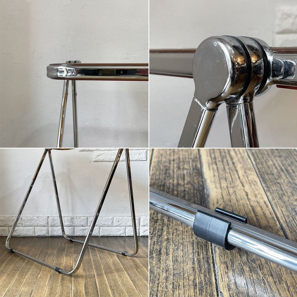 モダンデザイン modern design フォールディングテーブル サイドテーブル アクリル クリアブラウン W70 ◎