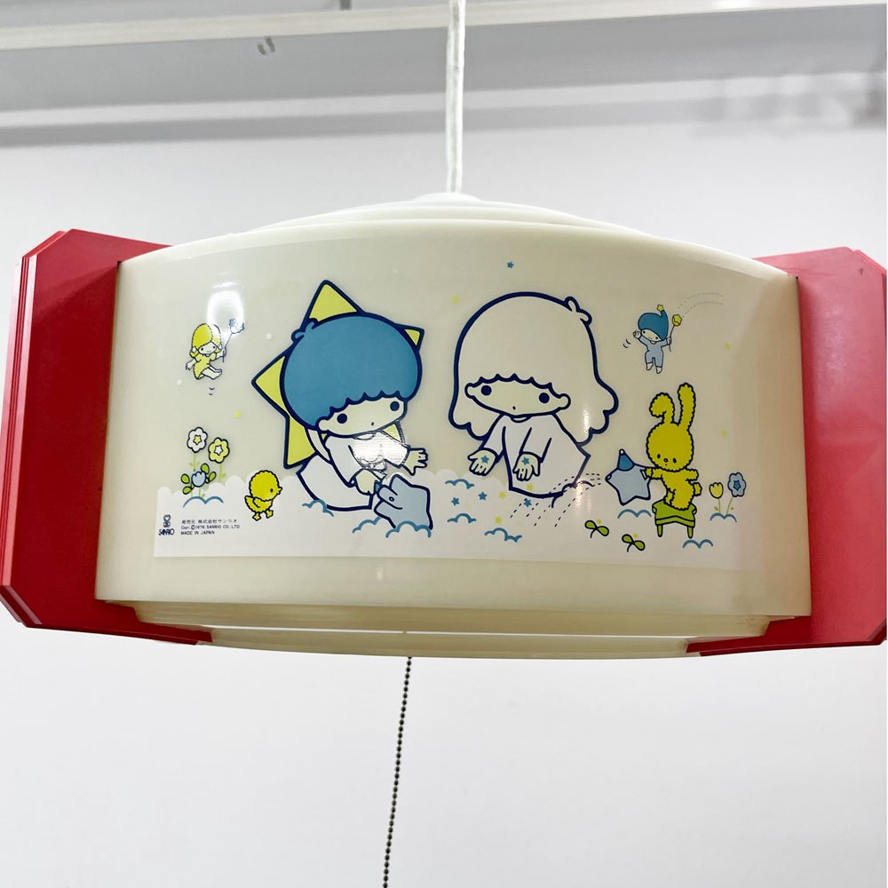 オーヤマ照明×サンリオ SANRIO キキララ リトルツインスターズ ペンダントライト 蛍光灯照明 昭和レトロ ジャパンビンテージ 当時物 ●