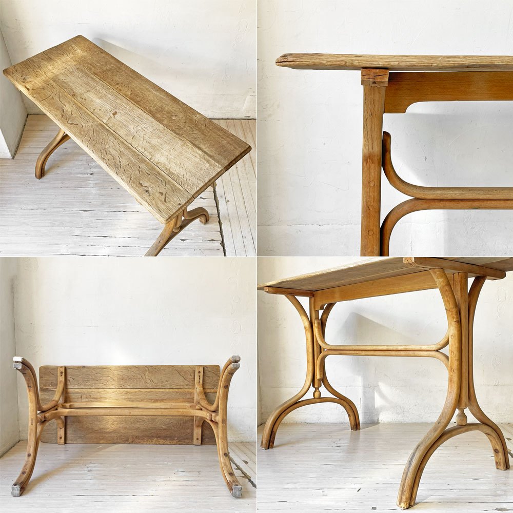 フランスアンティーク French Antique テーブル ワークテーブル コンソール デスク 古材 シャビーシック フレンチカントリー 店舗什器 ビンテージ ★