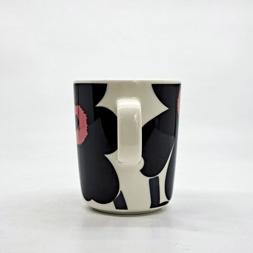 マリメッコ marimekko ウニッコ UNIKKO マグカップ コップ 250ml ブラック×ピンク マイヤ・イソラ Maija Isola 2015年 日本限定カラー 廃番 B ●