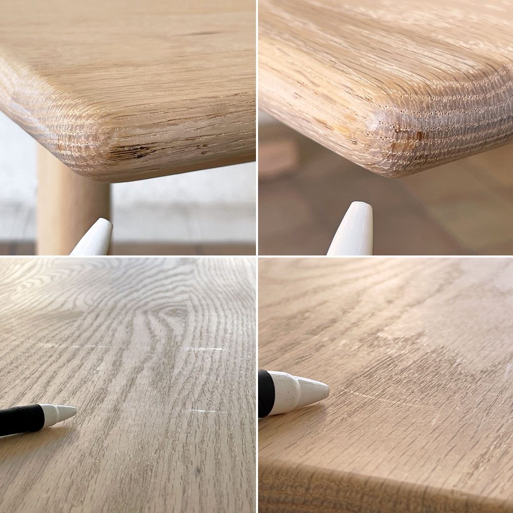 アクタス ACTUS スープ SOUP ダイニングテーブル オーク材 W150cm テーパー ミルク Tレッグ 廃番仕様 ◇