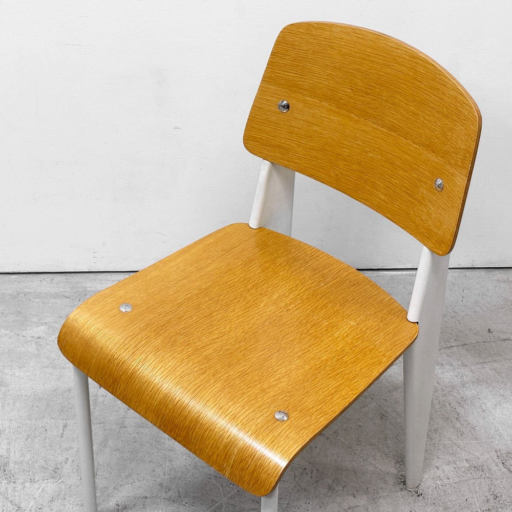 スタンダードチェア Standard chair リプロダクト ナチュラルオーク×ホワイト ジャン・プルーヴェ Jean Prouve 名作椅子 A ●