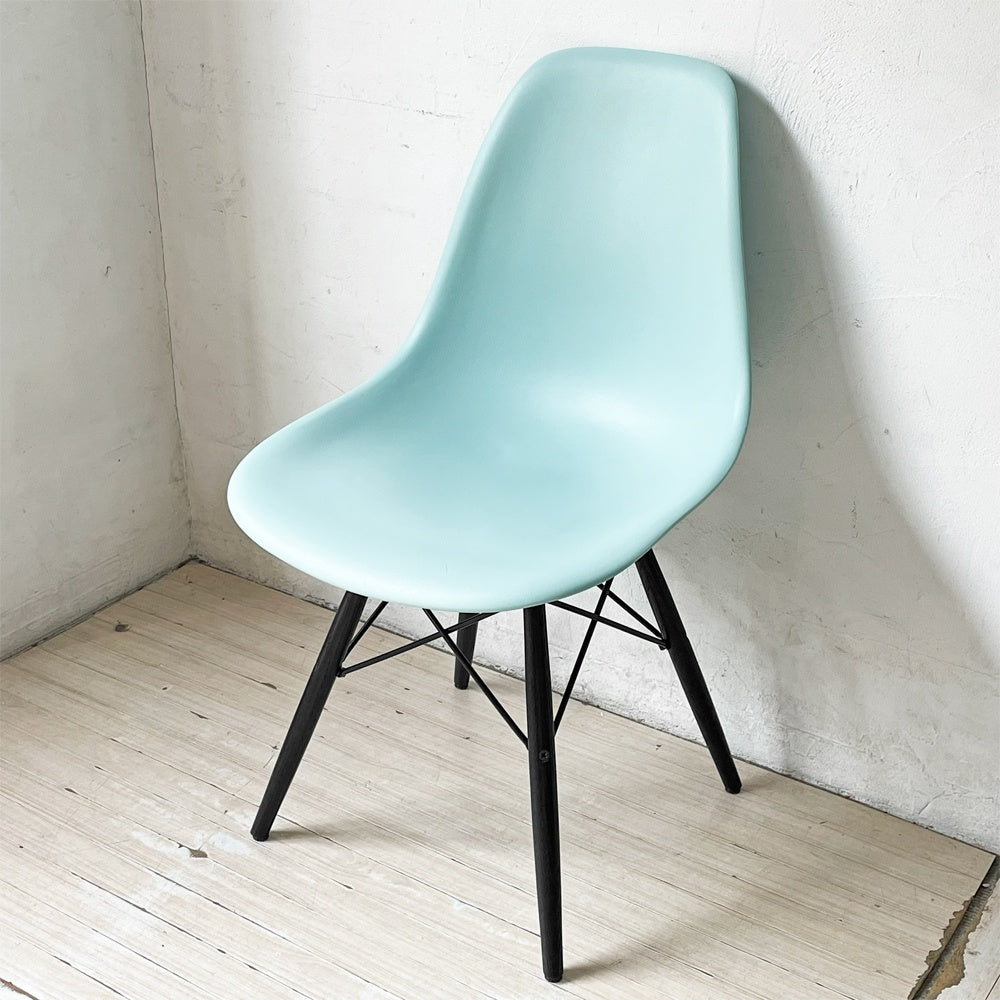 ハーマンミラー HermanMiller サイドシェルチェア ドゥエルレッグ DSW アクアスカイ × エボニー ポリプロピレン製 イームズ ミッドセンチュリー ★