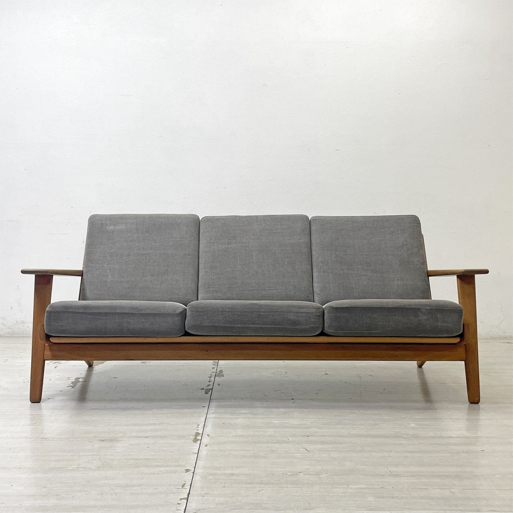 ゲタマ GETAMA GE290 3シーター ソファ ハンス・J・ウェグナー オーク無垢材 ファブリック デンマークビンテージ 北欧家具 HIKE購入品 ●