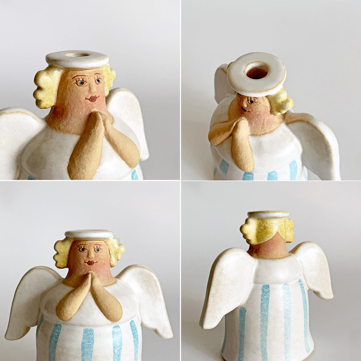リサラーソン Lisa Larson アドベント エンジェル Advent angel 天使 キャンドルホルダー ホワイト フィギュリン オブジェ 置物 スウェーデン 北欧雑貨 ■