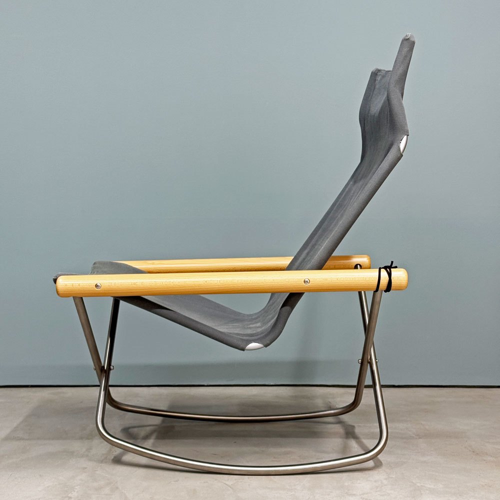 ニーチェアX NY chair X フォールディングチェア ロッキング 折り畳み ナチュラル×グレー MoMA 藤栄 新居 猛 ◎