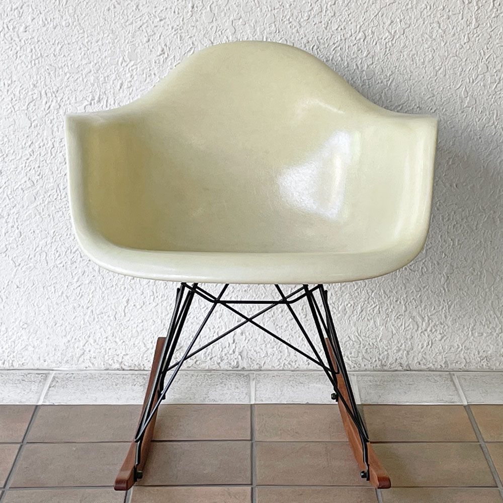ハーマンミラー Herman Miller アームシェルチェア セカンド 2nd初期 エンボスレス FRP  ロッカーベース イームズ ミッドセンチュリーモダン ◇