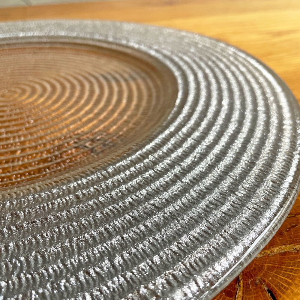 イヴヴ IVV ヘリックス HELIX プレート メインプレート 大皿 34.5cm 5枚セット イタリア チャージャープレート ガラス ハンドメイド レッド イエロー シルバー ♪