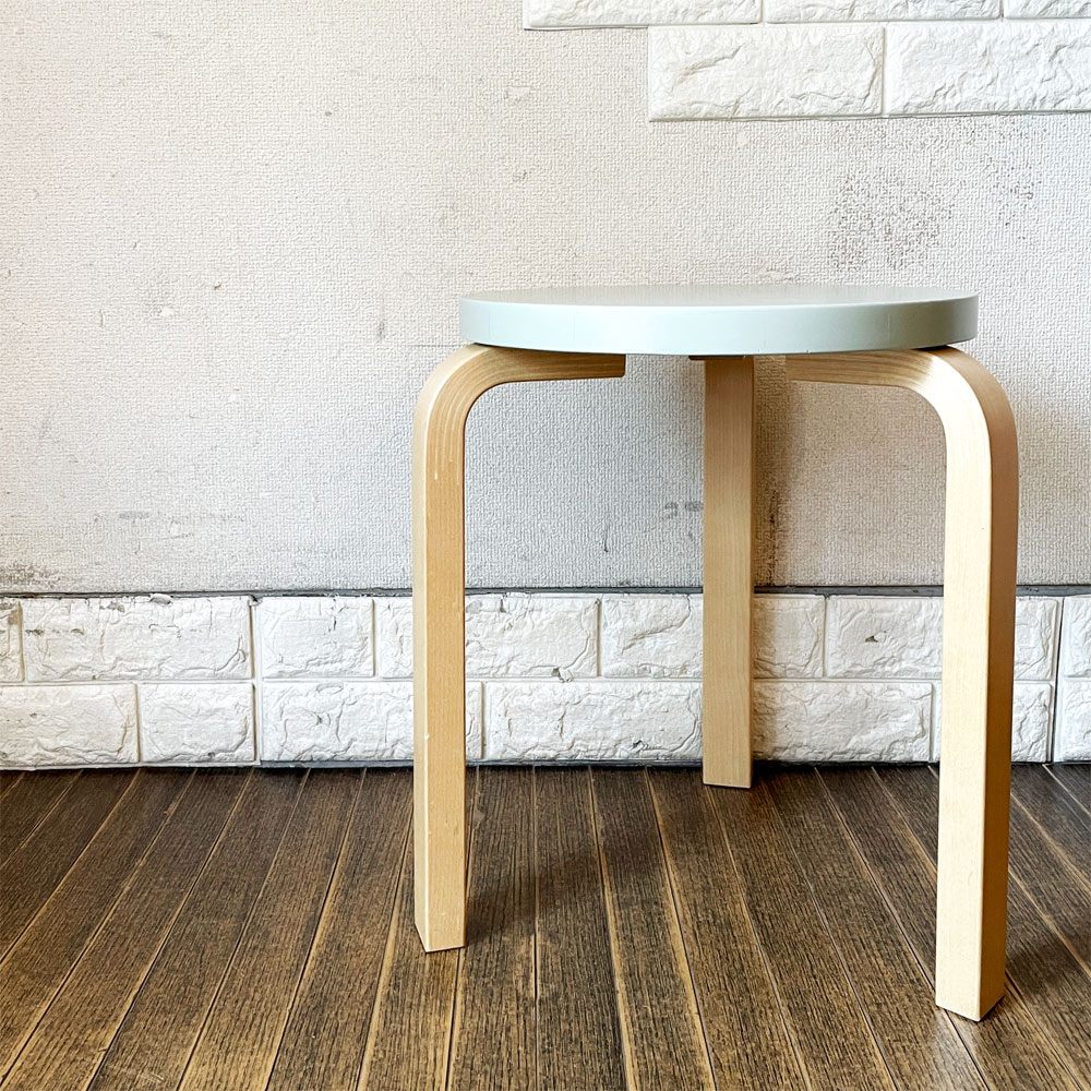 アルテック artek スツール60 Stool60 3本脚 バーチ材 パイミオ グリーンラッカー アルヴァ・アアルト フィンランド 北欧家具 定価￥46,200- ◎