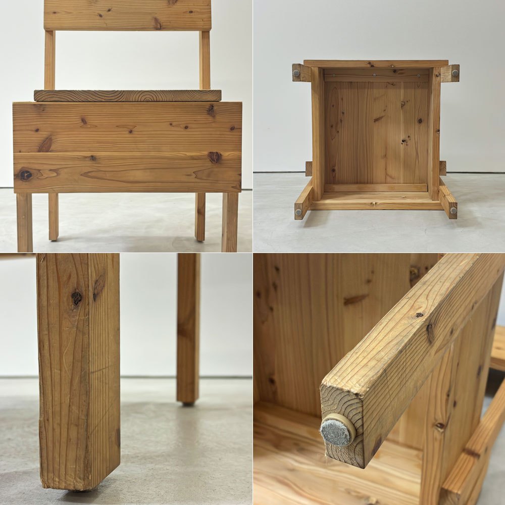 エンツォマーリ Enzo Mari デザイン セディア チェア SEDIA 1 CHAIR ダイニングチェア 国産杉材使用 工房製作品 ●