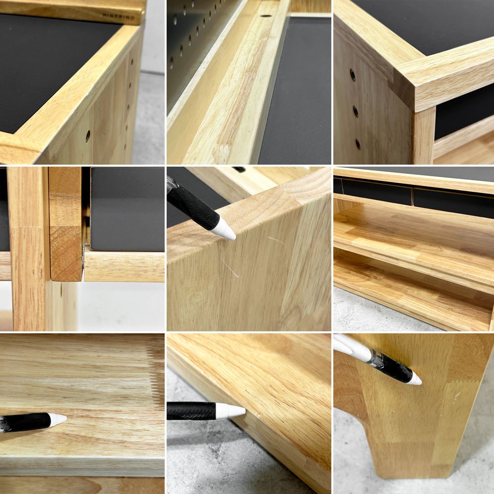みのりの minorino キッズデスク デュオセット シェルフ KIDS DESK DUO SET SHELF ペグボード PEGBOARD ラバー無垢材 Forbo社製リノリウム 定価 ¥169,500- ●