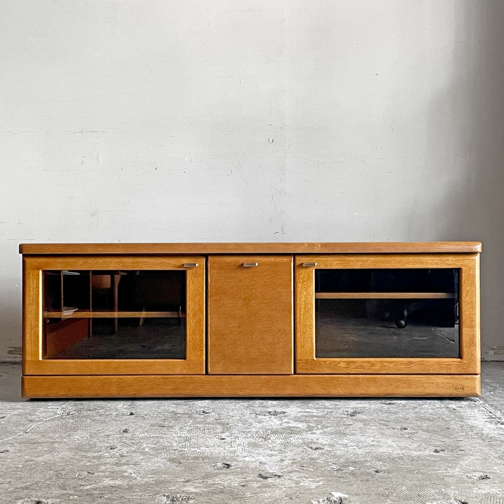浜本工芸 No.3100 TVボード AVボード ローボード ナラ材 ナチュラル キャスター W125cm 定価￥124,300- ■