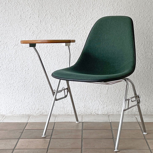 ハーマンミラー Herman Miller サイドシェルチェア セカンド 2nd ビンテージ アプホルスター スクールベース 肘掛けテーブル付 イームズ ミッドセンチュリー A ◇