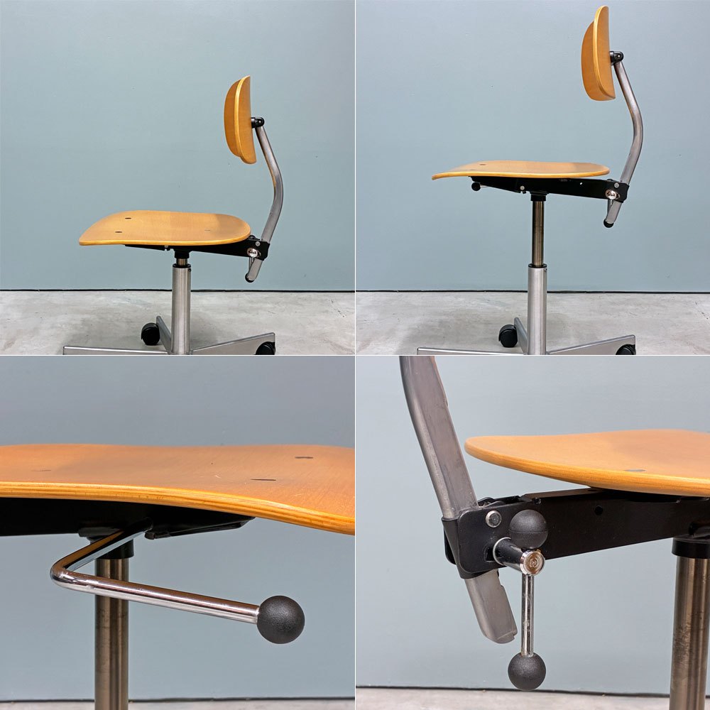 フリッツハンセン Fritz Hansen ケヴィチェア KEVI デスクチェア キャスターベース プライウッド板座 5本脚 ヨルゲン・ラスムセン 1999年製 デンマーク 北欧 ◎