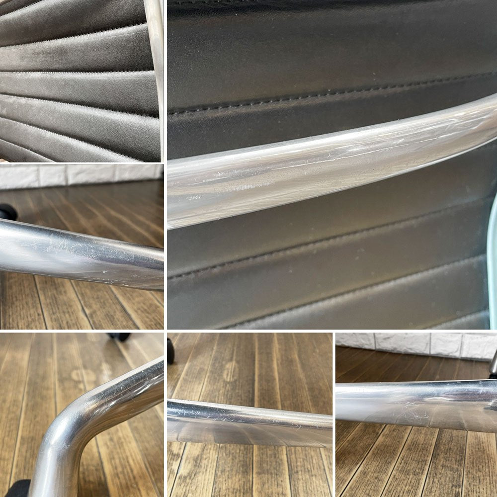 ハーマンミラー Herman Miller アルミナムグループ マネジメントチェア デスクチェア 本革 4本脚 アームチェア キャスター イームズ ビンテージ ◎