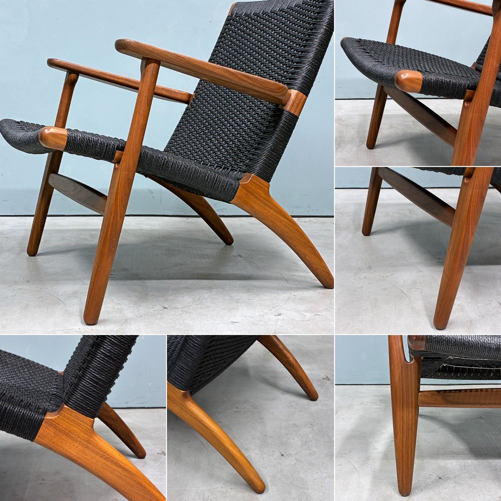 カールハンセン＆サン Carl Hansen & Son CH25 イージーチェア ラウンジチェア ウォールナット材 ブラックペーパーコード ハンス・J・ウェグナー デンマーク 北欧家具 ◎