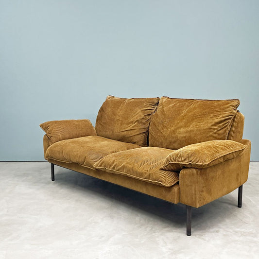 トラックファニチャー TRUCK FURNITURE DTソファ DT SOFA 2P ナラ材 スチール コーデュロイ フェザークッション W160cm 廃番サイズ ◎