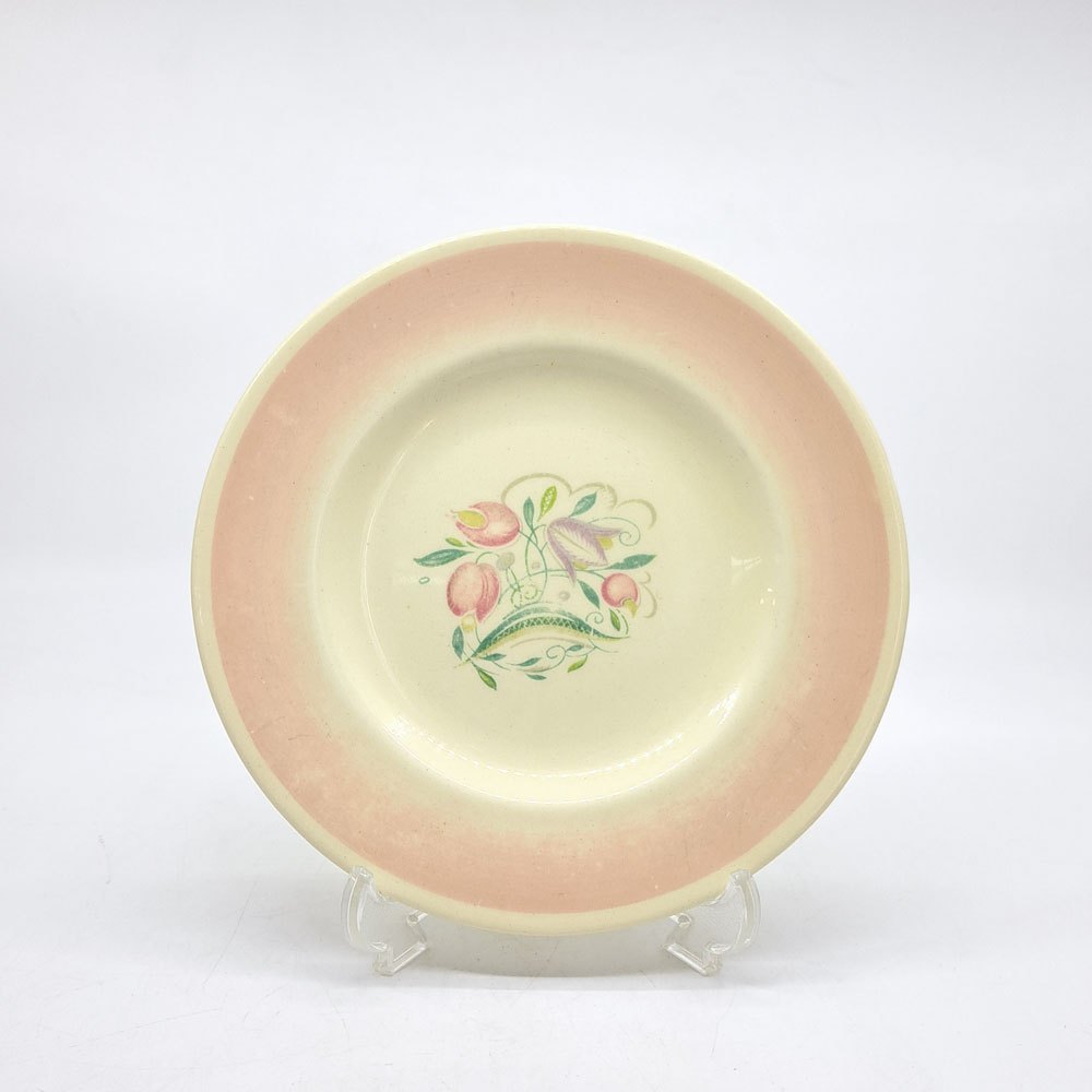 スージークーパー Susie Cooper ドレスデンスプレイ プレート ピンク Φ17cm 英国食器 ビンテージ ●