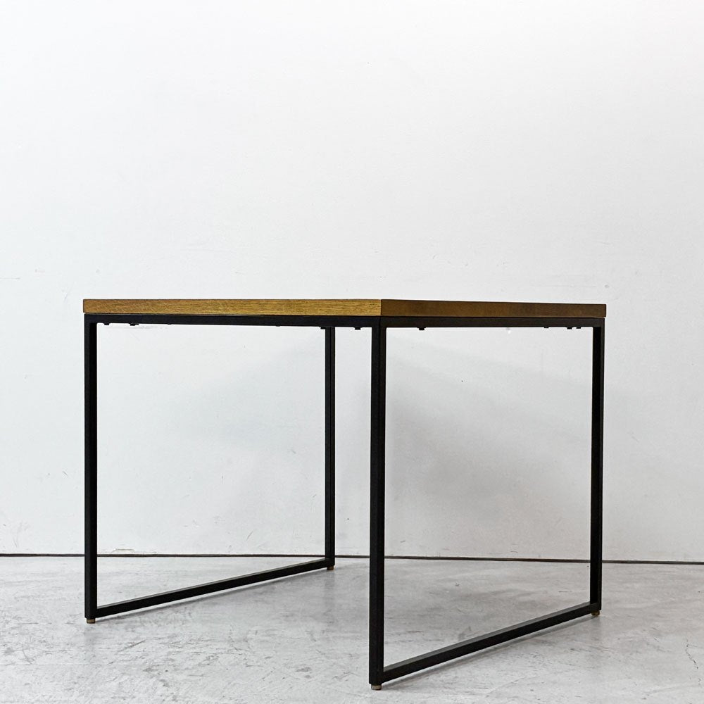 リセノ Re:CENO ワイリー WIRY ダイニングテーブル スクエア オーク材 アイアンレッグ W80cm ●