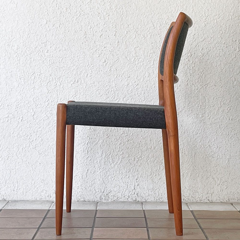 JLモラー J.L.Moller Model No.80 チーク材 ダイニングチェア ファブリック ニールス・O・モラー デンマーク 北欧家具 A ◇