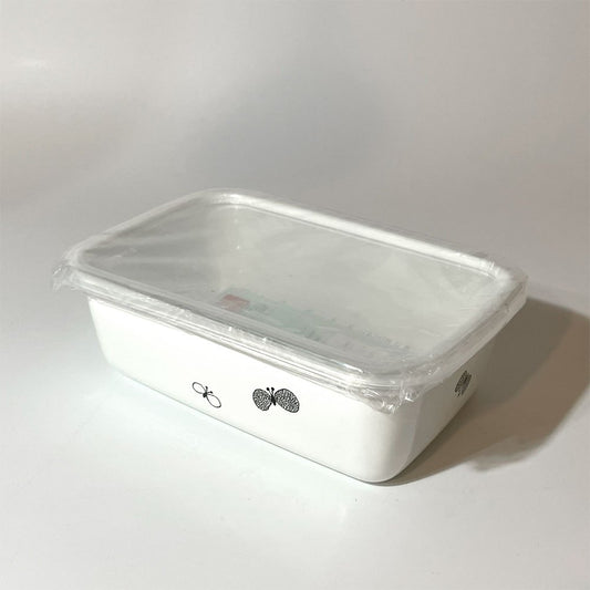 ミナペルホネン×野田琺瑯 レクタングル 深型 S choucho ホワイト ★