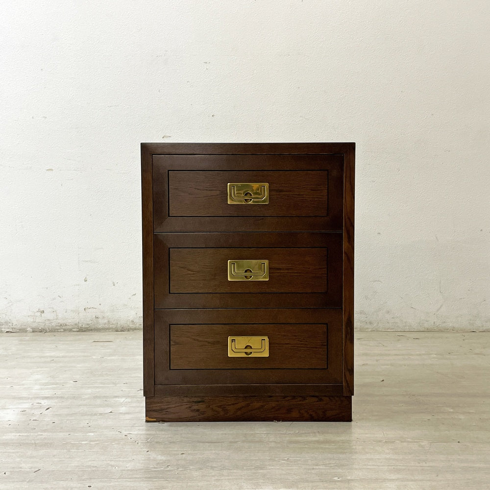 カリモク karimoku ドマーニ domani モーガントン Morganton サイドチェスト サイドテーブル ナイトテーブル 3ドロワー ヒッコリーブラウン ●