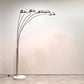 ミッドセンチュリーモダンデザイン Mid century modern フロアライト アーチ型 5灯 ステンレス 大理石ベース ●