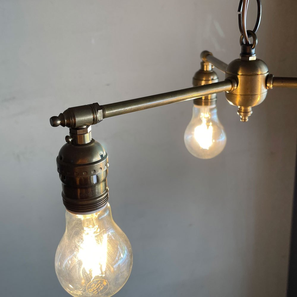 POINT NO.39 オリジナル OPL015 3 BULBS LIGHT 真鍮 3灯照明 シャンデリア ペンダントライト 引掛けシーリング■