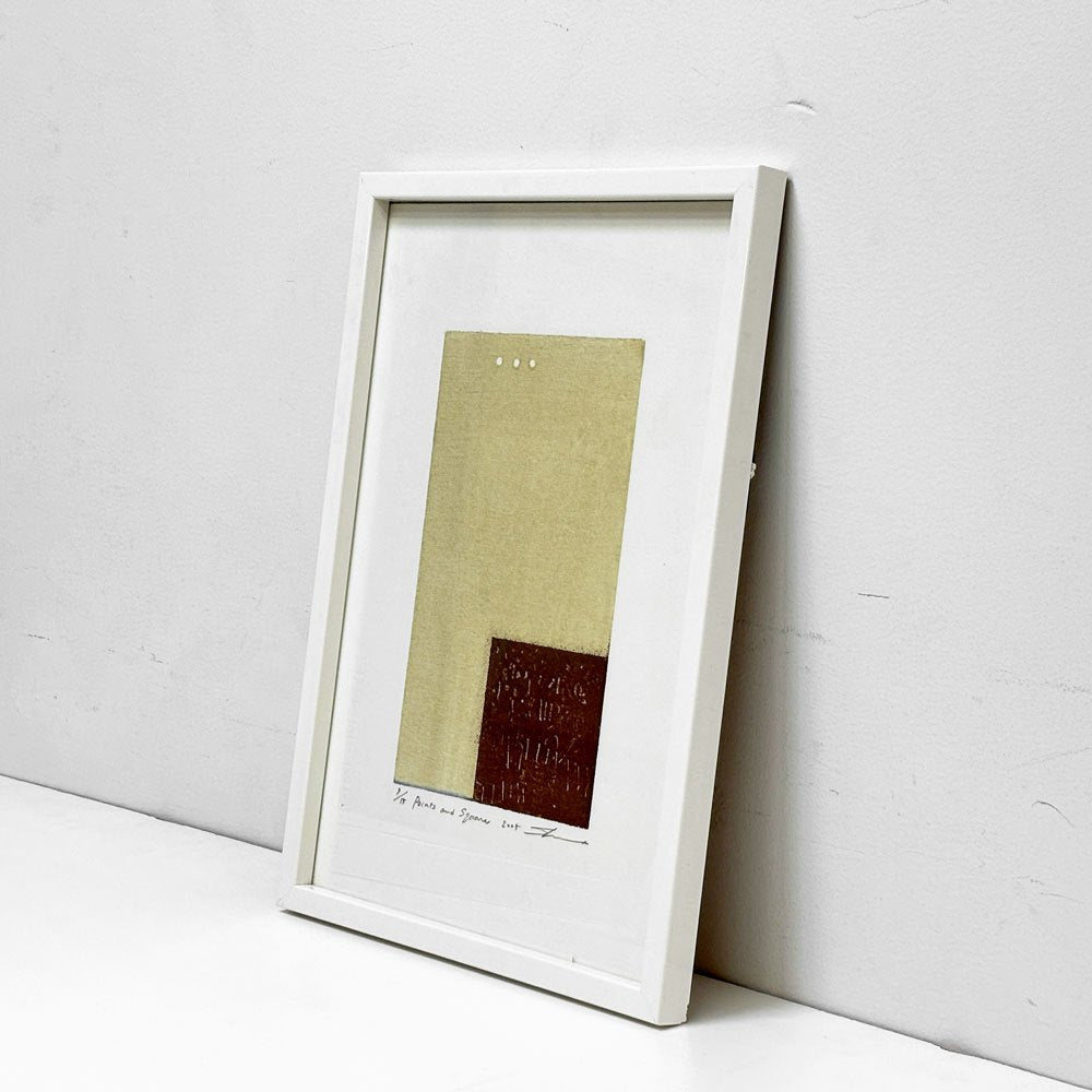 黒木周 shu kuroki クロスグラフ Points and Squares 2005年 28×38cm 布版リトグラフ 額装品 版画 現代作家 ●