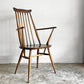 アーコール Ercol ゴールドスミス ダイニングチェア アームチェア コロニアル ハイバック エルム材 ダークブラウン UKビンテージ 英国 ■