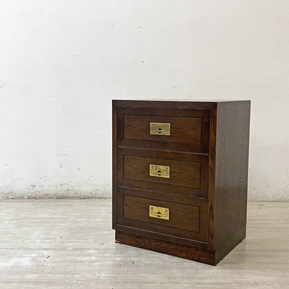 カリモク karimoku ドマーニ domani モーガントン Morganton サイドチェスト サイドテーブル ナイトテーブル 3ドロワー ヒッコリーブラウン ●