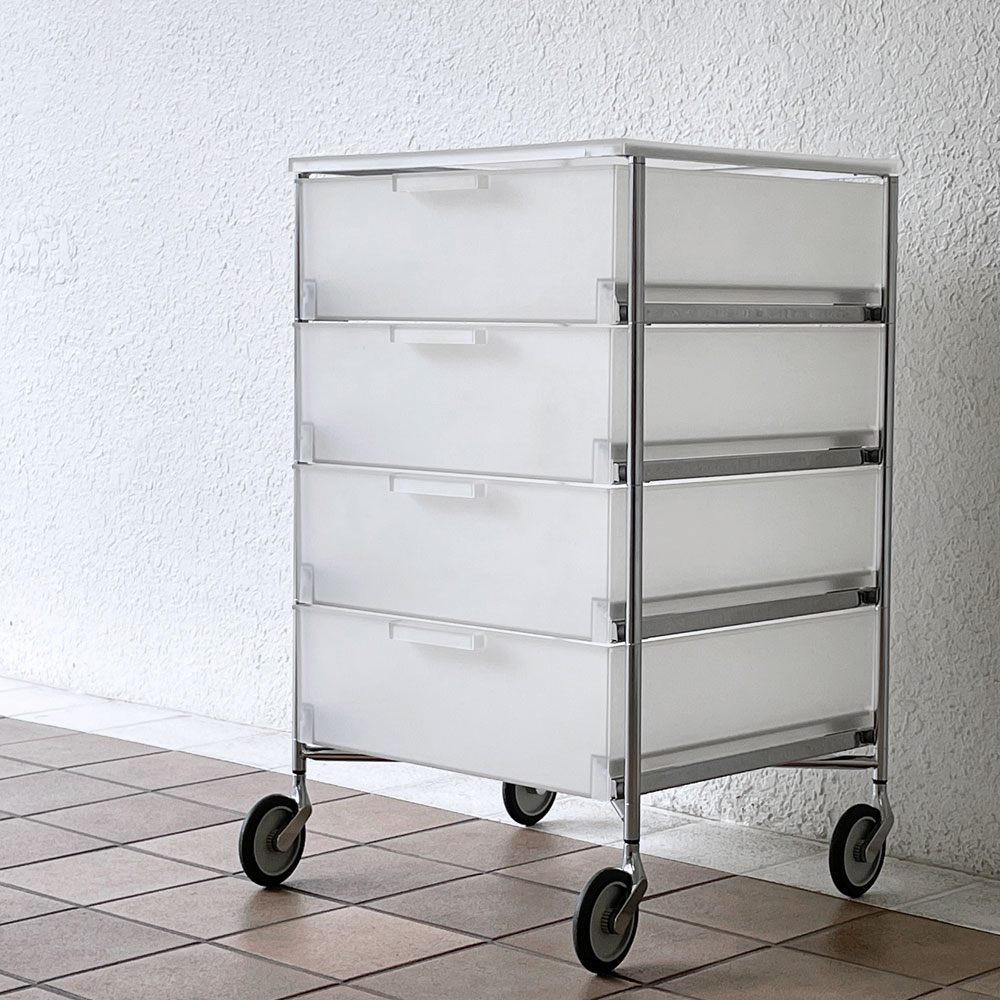 カルテル Kartell モビル4ワゴン MOBIL 4 WAGON 4ドロワー チェスト アイス キャスターワゴン ストレージ アントニオ・チッテリオ イタリア 定価205,900円 ◇