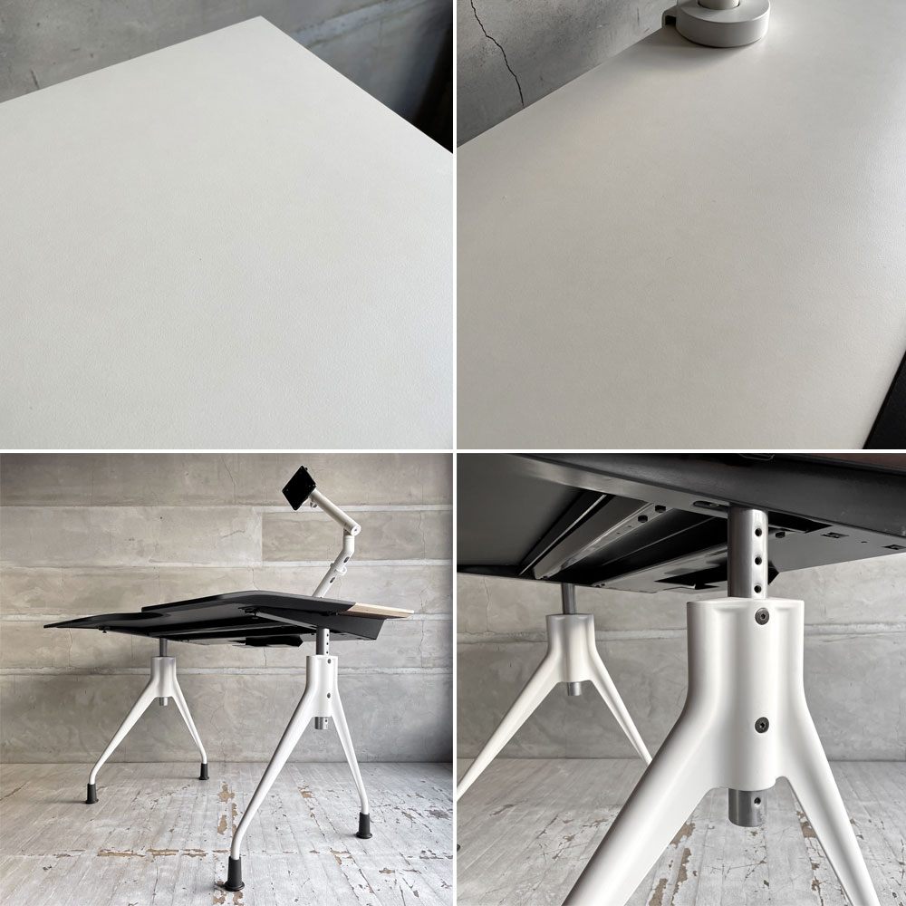 ハーマンミラー Herman Miller エンベロップデスク Envelop Desk スライド天板 & 高さ調節機能 ビル・スタンフ ジェフ・ウェバー モニターアーム付き ♪