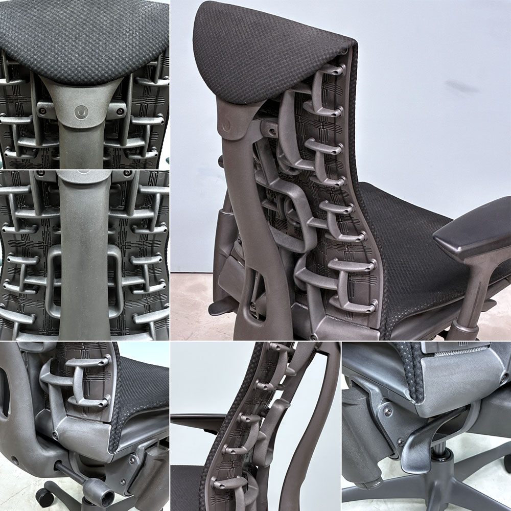 ハーマンミラー Herman Miller エンボディチェア デスクチェア オフィスチェア ジェフ・ウェバー ビル・スタンフ シンク ファブリック ブラック 2013年製 ◎