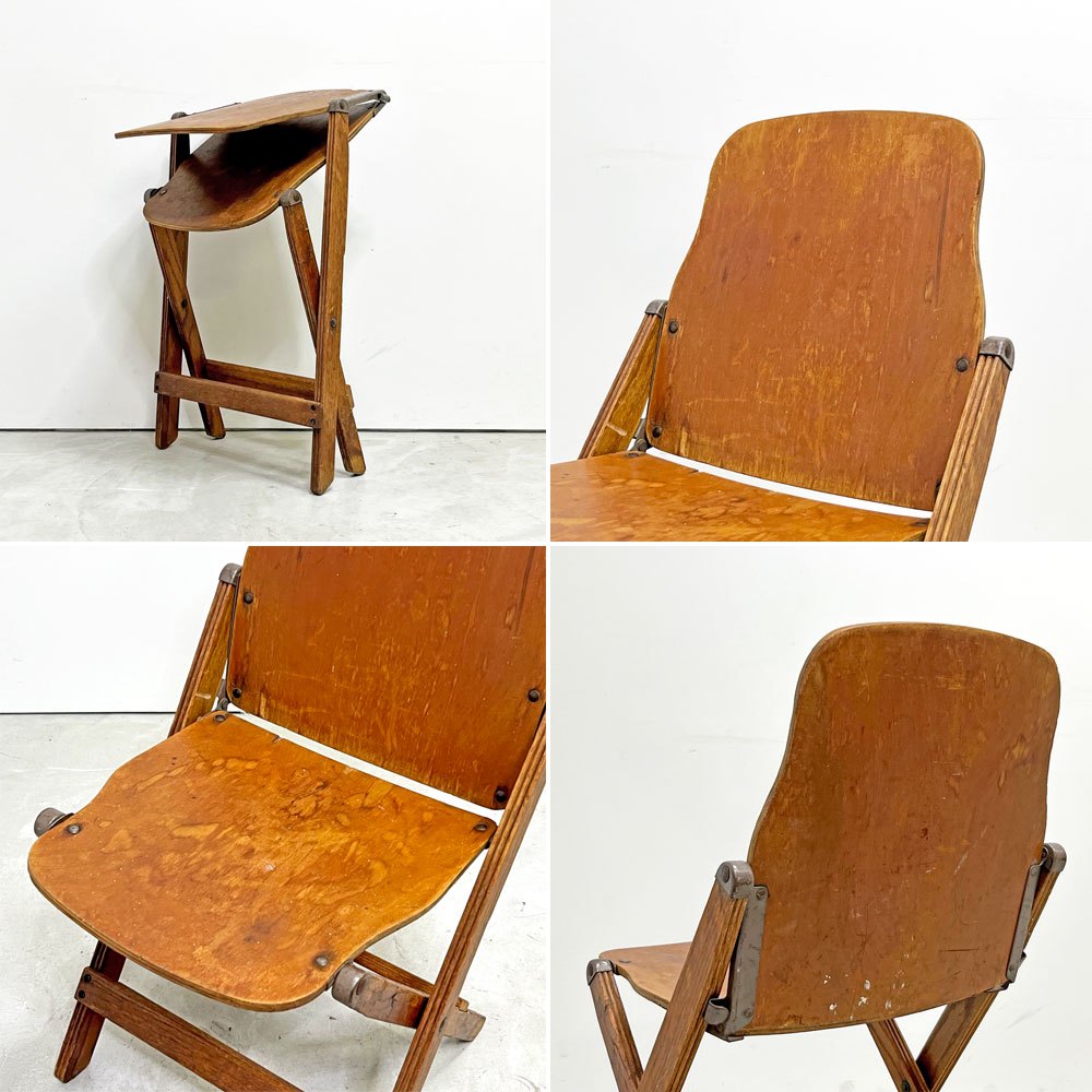 アメリカンシーティングカンパニー AMERICAN SEATING COMPANY フォールディングチェア 折り畳み USビンテージ インダストリアル B ●