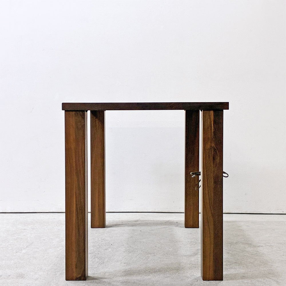 白川家具 Shirakawa ウォールナット無垢材 デスク＋ワゴンセット 2口電源 配線孔  飛騨家具 モダンデザイン ●