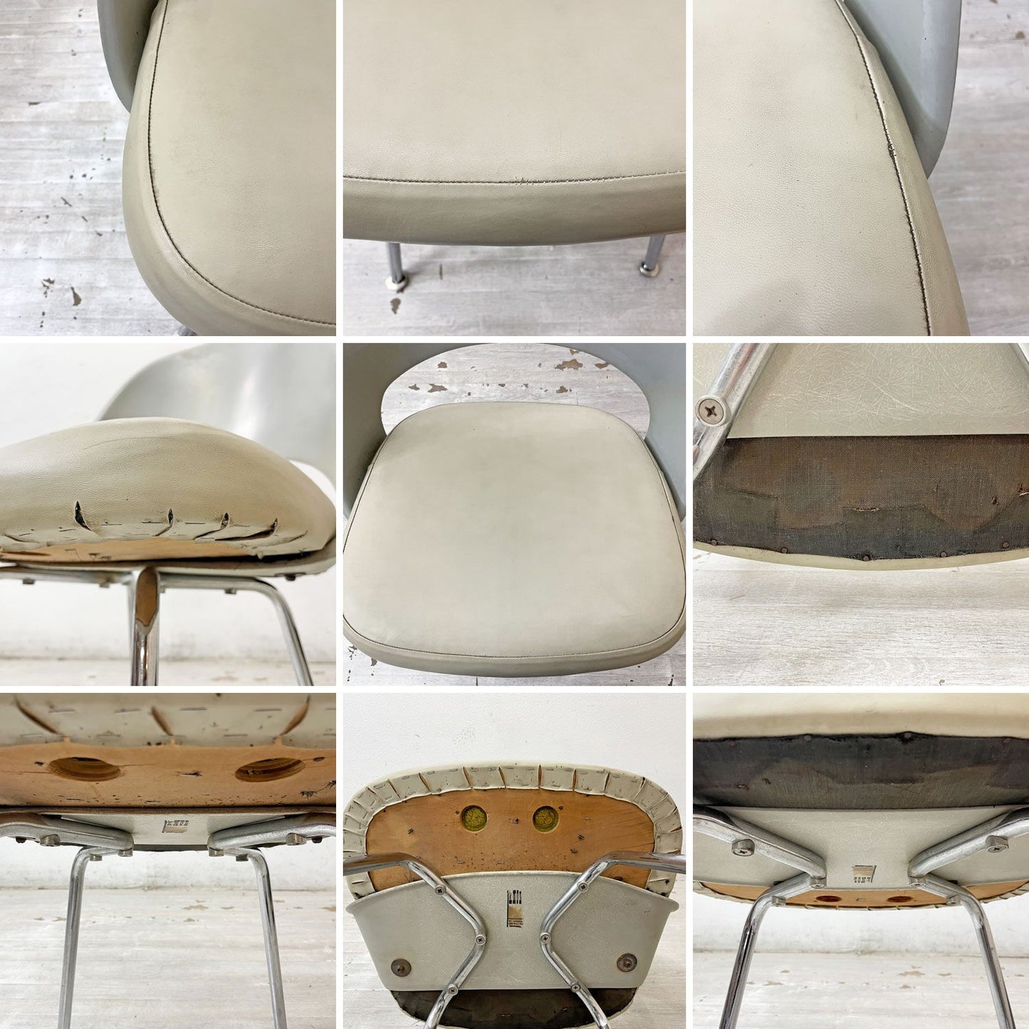 ノル Knoll エーロ・サーリネン Eero Saarinen エグゼクティヴ #72 サイドチェア FRPシェル PVCシート メタルベース 50-60's ビンテージ ●