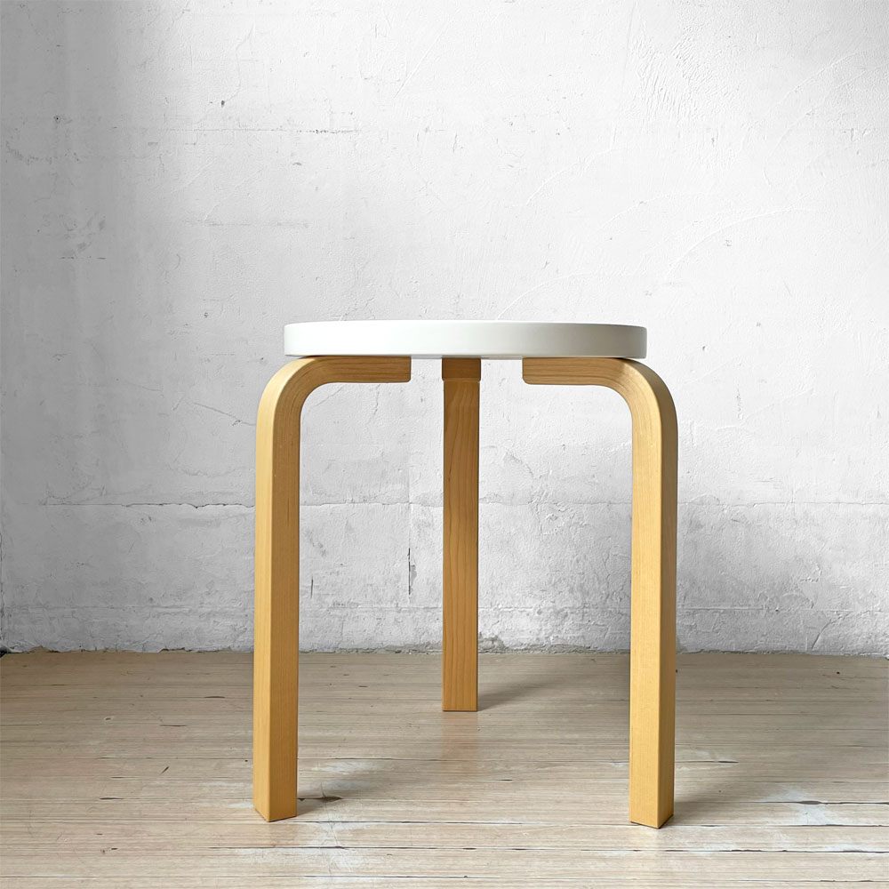 アルテック artek スツール60 Stool60 スツール 3本脚 ホワイトラッカー アルヴァ・アアルト 北欧家具 定価￥48,400 ★