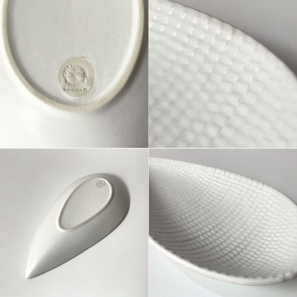 グスタフスベリ GUSTAVSBERG レプティル Reptil リープ型 プレート スティグ・リンドベリ Stig Lindberg 北欧 ビンテージ ホワイト ★