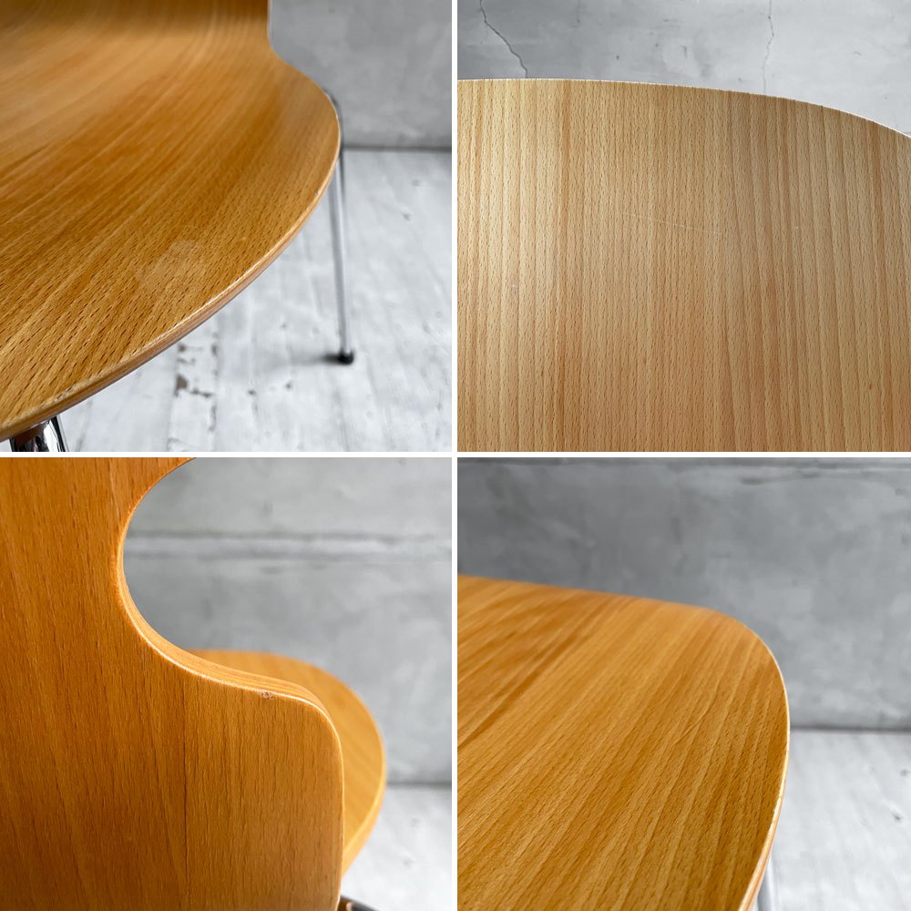 フリッツハンセン Fritz Hansen 3101 アリンコチェア アントチェア 4本脚 ナチュラルビーチ ラッカー仕上げ フェルトグライズ アルネ・ヤコブセン B ♪