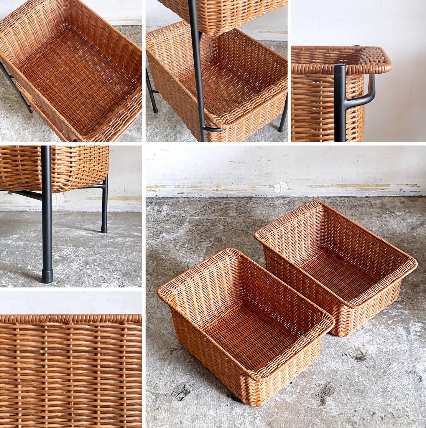 イデー IDEE ワラビー WALLABY バスケットスタンド BASKET STAND ラタン スチール ブラック ■