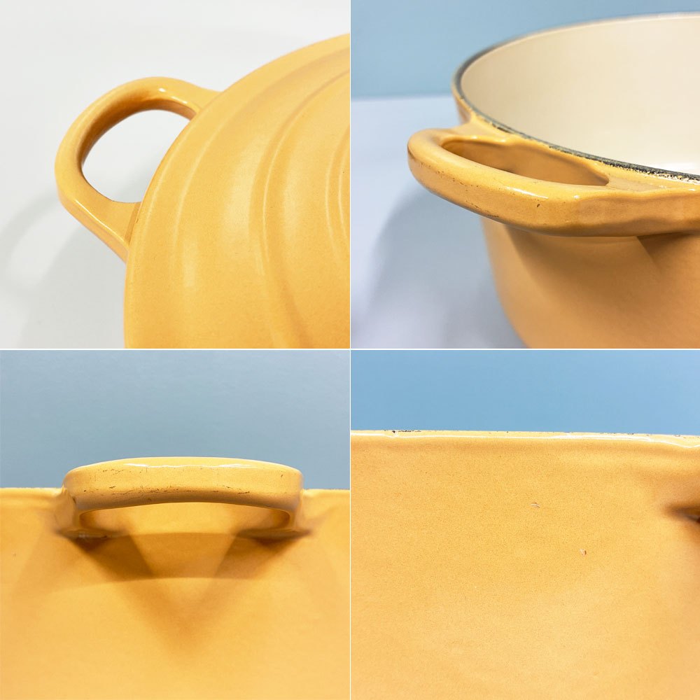 ルクルーゼ LE CREUSET ココットロンド 両手鍋 ネクター 24cm 鋳物 ホーロー フランス 4.2L 4～6人分 定価¥ 52,800- ◎