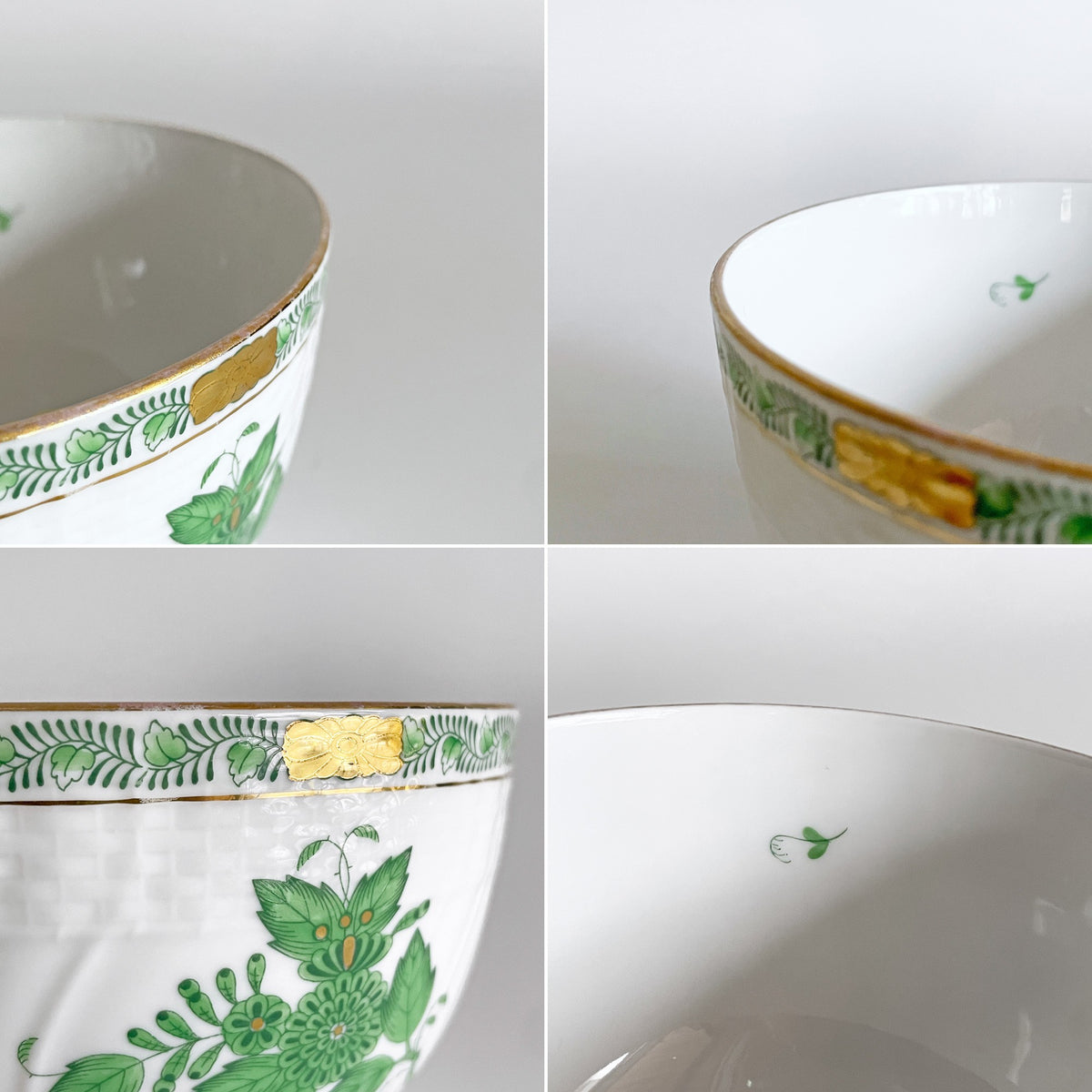 ヘレンド HEREND アポニーグリーン スラップボウル ボウル ヘレンドグリーン 金彩 磁器 Φ7cm ハンガリー 定価￥35,200- ■
