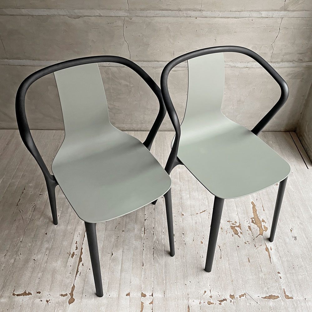 ヴィトラ Vitra Belleville Chair ベルヴィル アームチェア スタッキング ロナン & エルワン・ブルレック ポリアミド モスグレー 2脚セット ♪