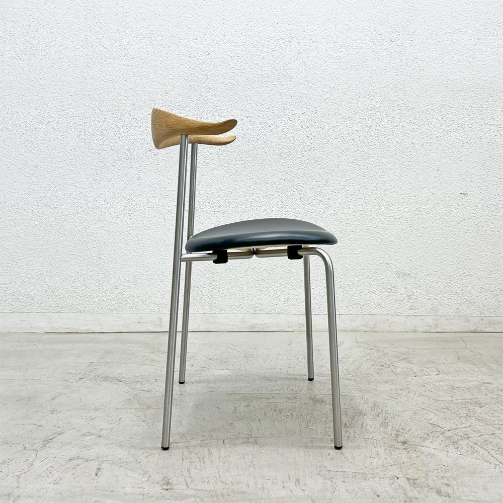 カールハンセン＆サン Carl Hansen & Son CH88P ダイニングチェア オーク材 本革 ハンス J. ウェグナー スチールレッグ デンマーク 北欧家具 美品  〓