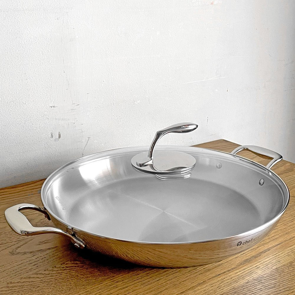 タッパーウェア Tupperware シェフシリーズ Chef Series パエリアパン Paella pan 36cm ガラス蓋付 ステンレス 日本未発売品 ■