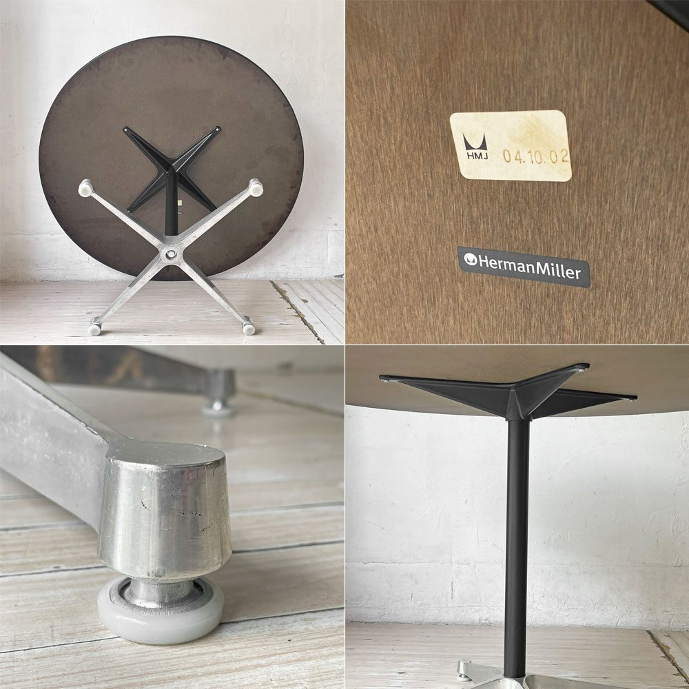 ハーマンミラー Herman Miller コントラクトテーブル Contract table ラウンド ホワイト Φ106cm C&R イームズ ミッドセンチュリー ★